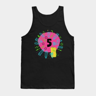 Abstract Celestial Crystals Stars Candy Colors Number Five Tank Top